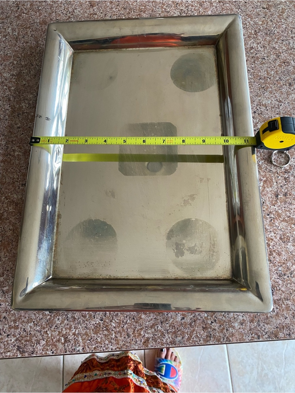 Polished Metal Vanity Tray in silver Finish